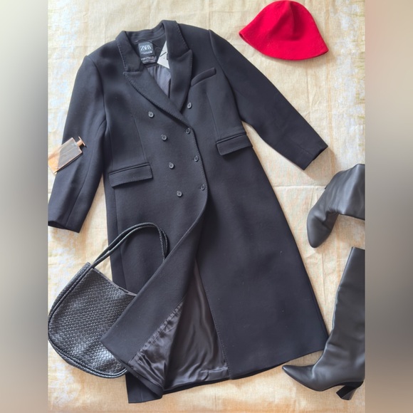 Zara Jackets & Blazers - Zara NWT Manteco double- breaste black Wool coat